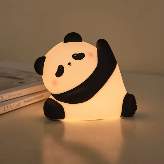 Panda LED Veilleuse Capteur Tactile Dessin Animé Veilleuses Pour Enfants Silicone Enfant Vacances Cadeau De Noël Lampe De Chevet Décor De Chambre