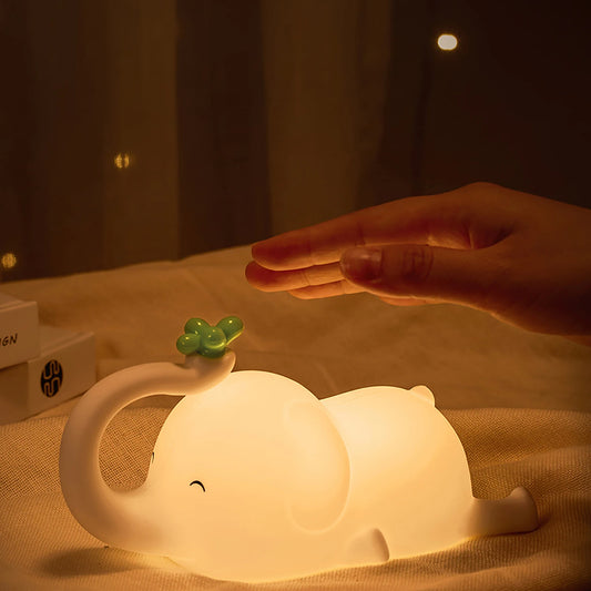 Mignon Silicone Veilleuses Mouton Dessin Animé Chambre Lampe Pour Chambre D'Enfants Décor Rechargeable Synchronisation Gradation Sommeil Veilleuse