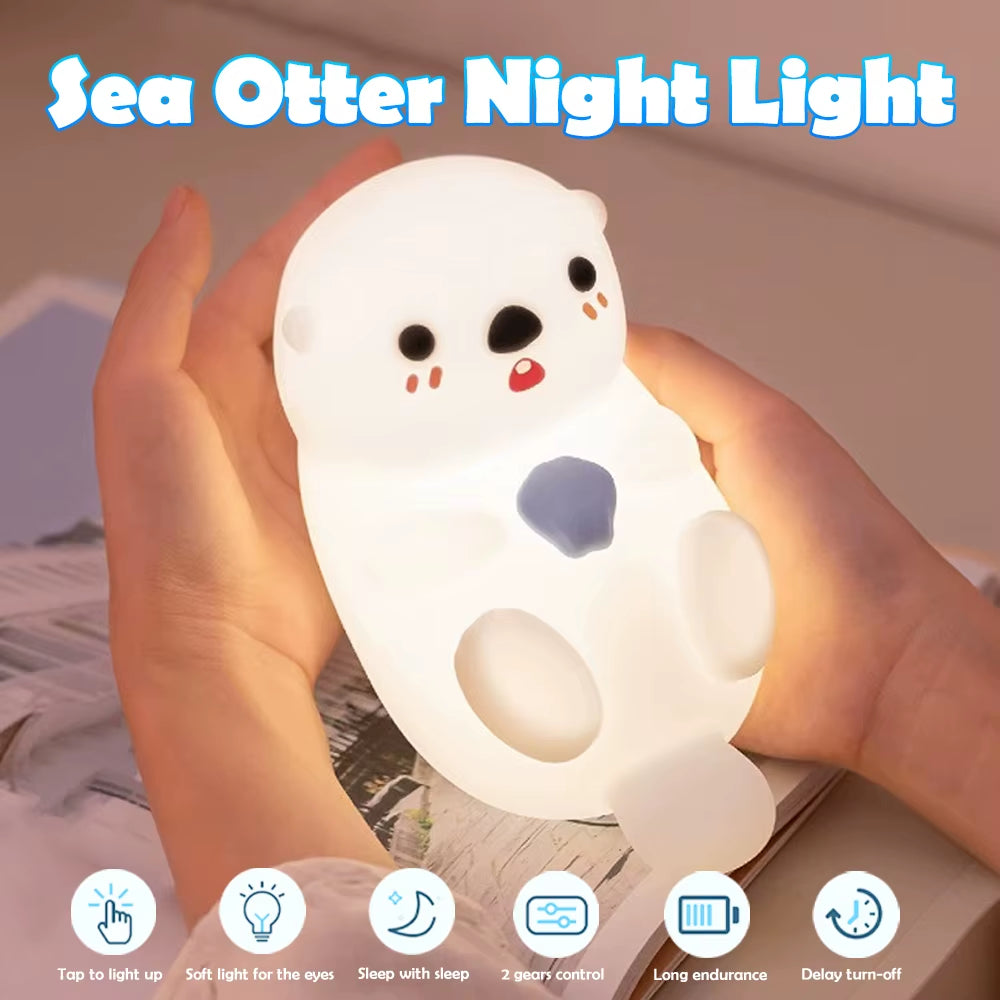 Cute Duck Capybara Night Light for Kids Animal Silicone Nursery Night Lamp Touch Control Nightlight Rechargeable beside Lamp